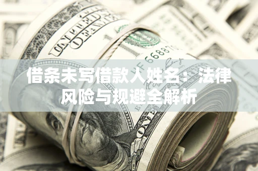 武汉借条未写借款人姓名：法律风险与规避全解析