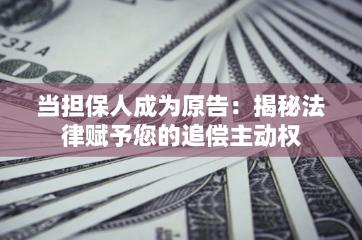 武汉当担保人成为原告:揭秘法律赋予您的追偿主动权 武汉当担保人成为原告:揭秘法律赋予您的追偿主动权
