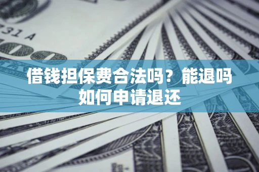 武汉借钱担保费合法吗？能退吗如何申请退还