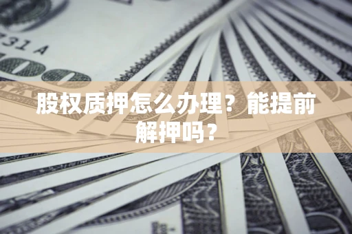 武汉股权质押怎么办理？能提前解押吗？